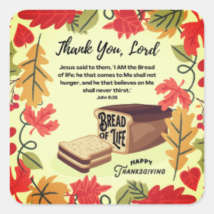 Sticker Carré PAIN DE VIE Bon thanksgiving