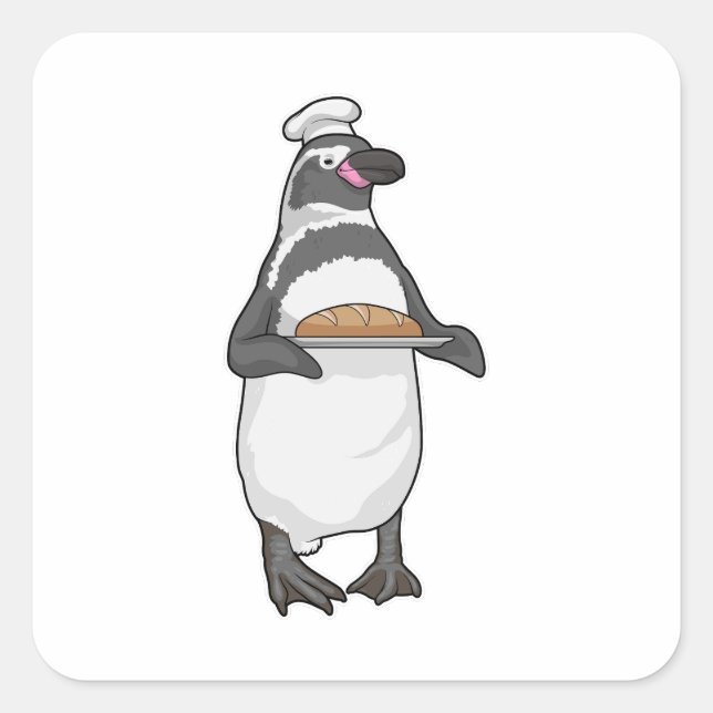 Sticker Carré Pain Pingouin Baker (Devant)