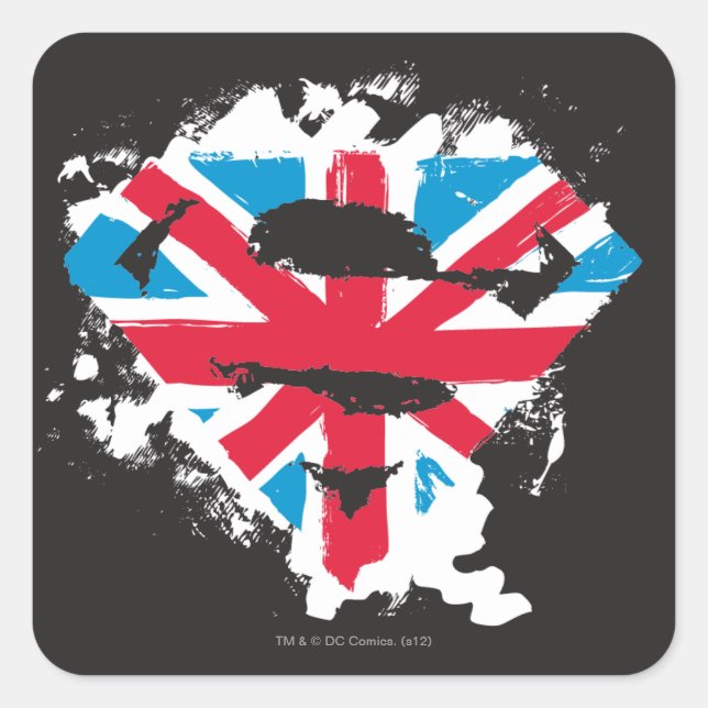 Sticker Carré Paint Strokes British S-Shield (Devant)