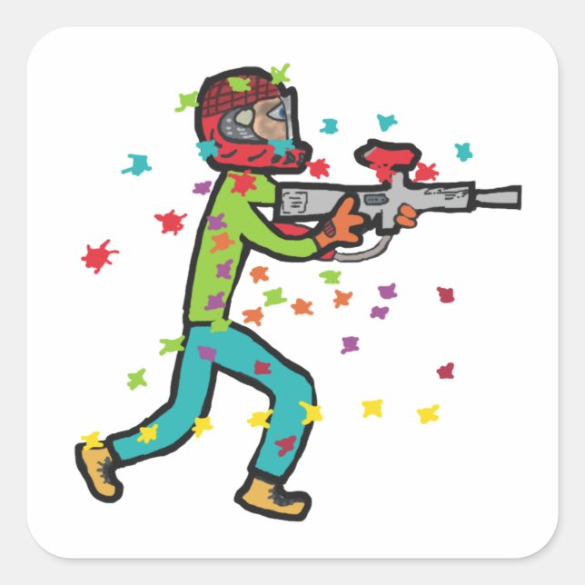 Sticker Carré Paintball (Devant)
