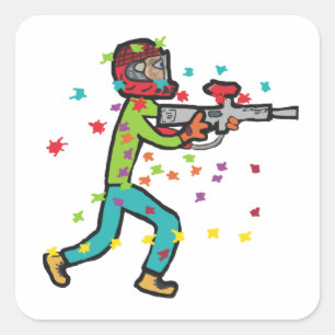 Sticker Carré Paintball