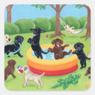 Sticker Carré Painting Summer Fun