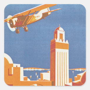 Sticker Carré Pair Avion de Maroc d'Au