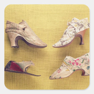 Sticker Carré Paire de chaussures brodées, c.1714
