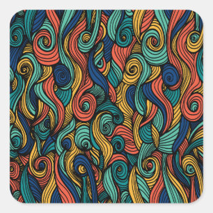 Sticker Carré Paisley haché