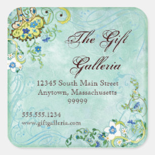Sticker Carré Paisley Moderne Floral Floral Mariage