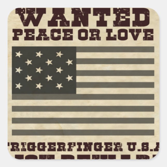 Sticker Carré Paix Recherchée (Devant)