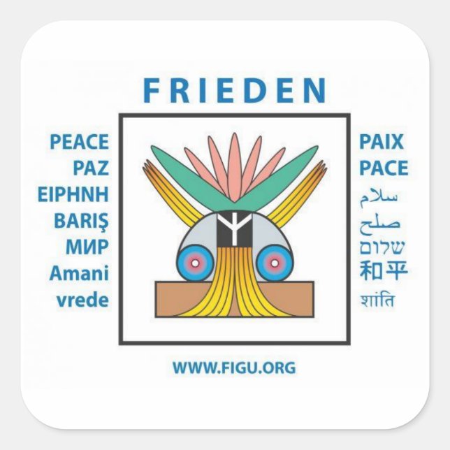Sticker Carré Paix véritable (Devant)