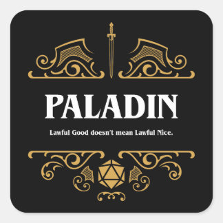 Sticker Carré Paladin Classe Tabletop Jeu RPG