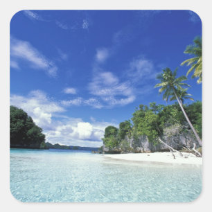 Sticker Carré Palaos, îles Rock, île Honeymoon, Monde
