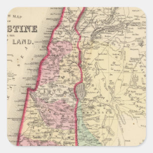 Sticker Carré Palestine, Jérusalem Carte par Mitchell
