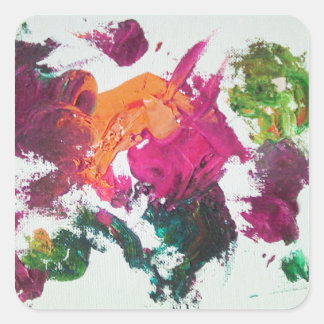 Sticker Carré Palette de peinture à l'huile dans l'autocollant C