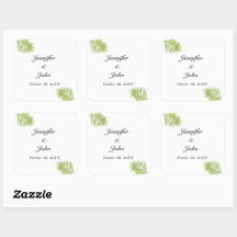 Palm Tree Foliage Vert Aquarelle Feuille Mariage