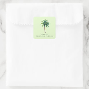 Sticker Carré Palmier Tropical Vert Reconnaissant