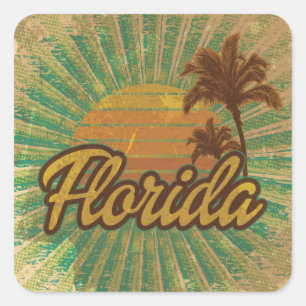 Sticker Carré Palmiers de Floride
