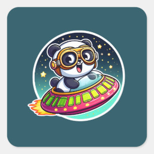 Sticker Carré Panda bébé OVNI