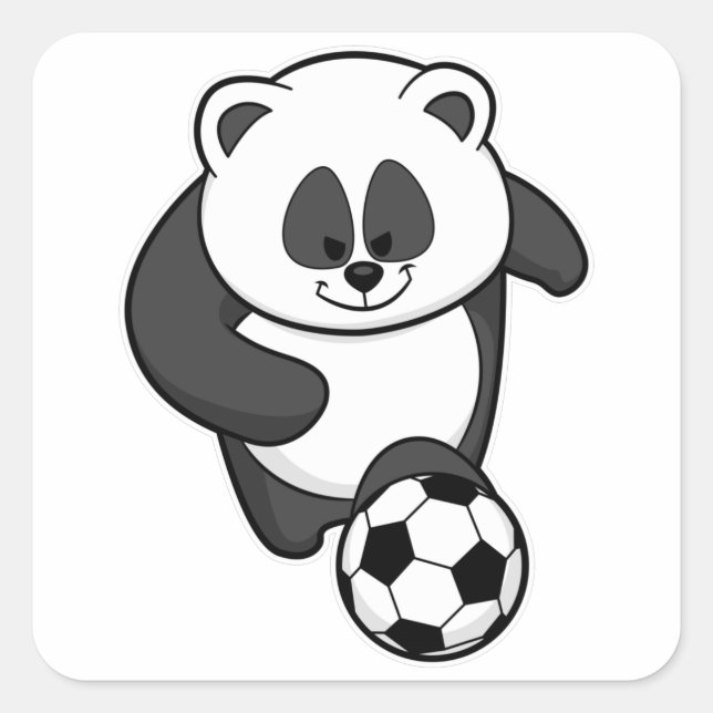Sticker Carré Panda comme joueur de football à Soccer (Devant)