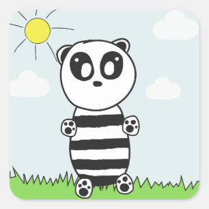 Sticker Carré Panda Kids