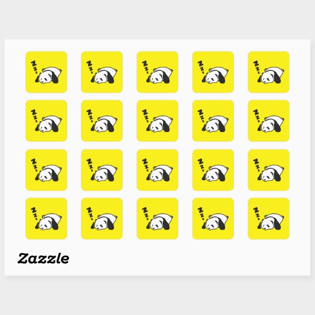 Sticker Carré Panda Pop Cute (Feuille)