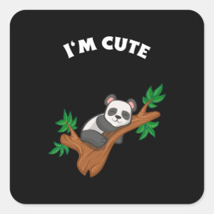 Sticker Carré Panda Relaxing - Je suis mignonne