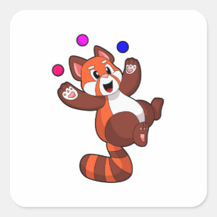 Sticker Carré Panda rouge à Juggle Circus.PNG