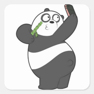 Sticker Carré Panda Selfie