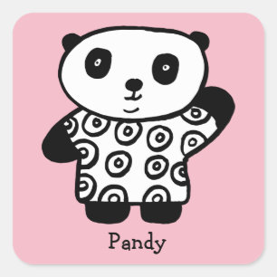 Sticker Carré Pandy le Panda personnalisé