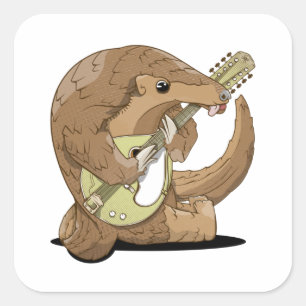 Sticker Carré Pangolin drôle