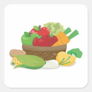 Sticker Carré Panier végétal