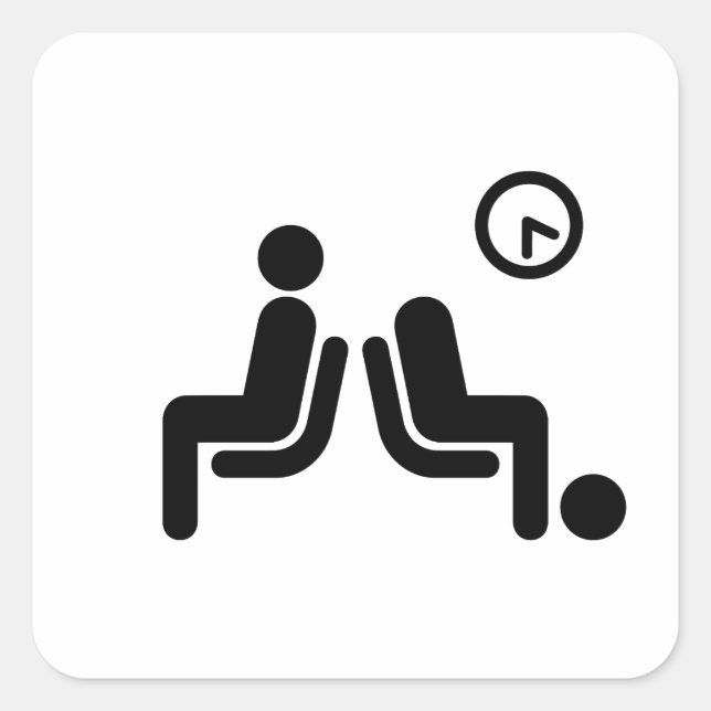 Sticker Carré Panneau d'attente long (Devant)