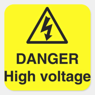 Sticker Carré Panneau de danger haute tension