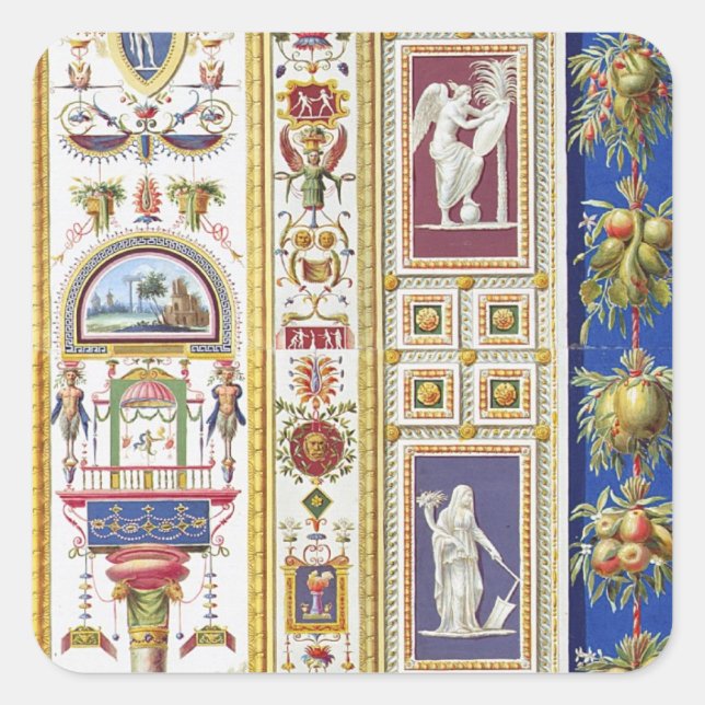 Sticker Carré Panneau de la Loggia Raphael au Vatican, de (Devant)