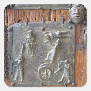 Sticker Carré Panneau de la porte de main gauche, 12ème siècle