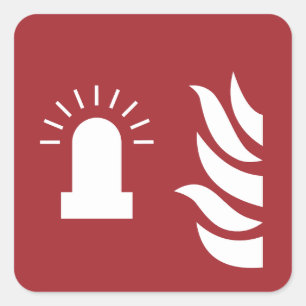 Sticker Carré Panneau de sécurité de l'alarme incendie