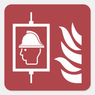 Sticker Carré Panneau de sécurité de l'ascenseur des pompiers