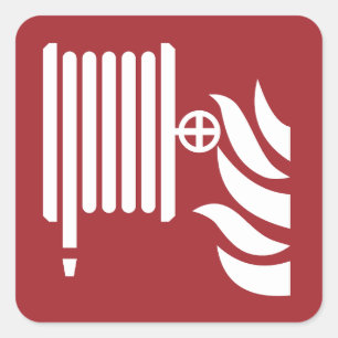Sticker Carré Panneau de sécurité de l'bobine de tuyau d'incendi