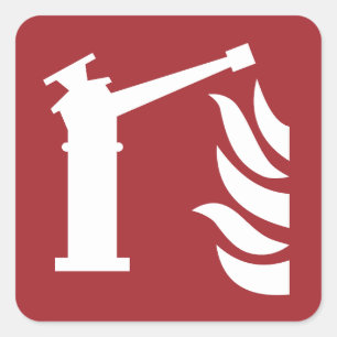 Sticker Carré Panneau de sécurité du moniteur d'incendie