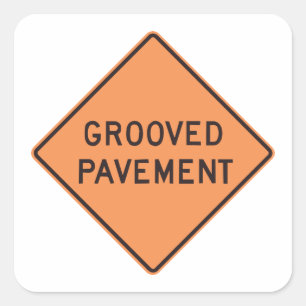 Sticker Carré Panneau de signalisation de chaussée rainurée
