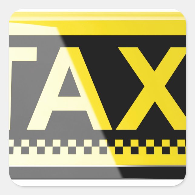 Sticker Carré Panneau de taxi (Devant)