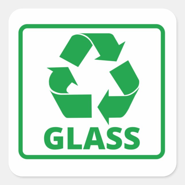 Sticker Carré Panneau en verre recyclé classique (Devant)