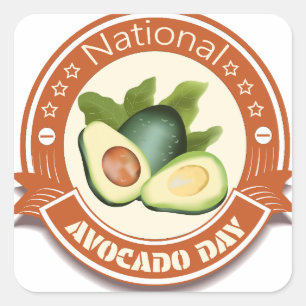 Sticker Carré Panneau et insigne de la journée nationale Avocado