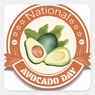Sticker Carré Panneau et insigne de la journée nationale Avocado