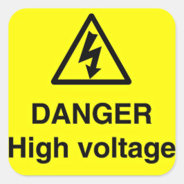 Sticker Carré Panneau haute tension danger
