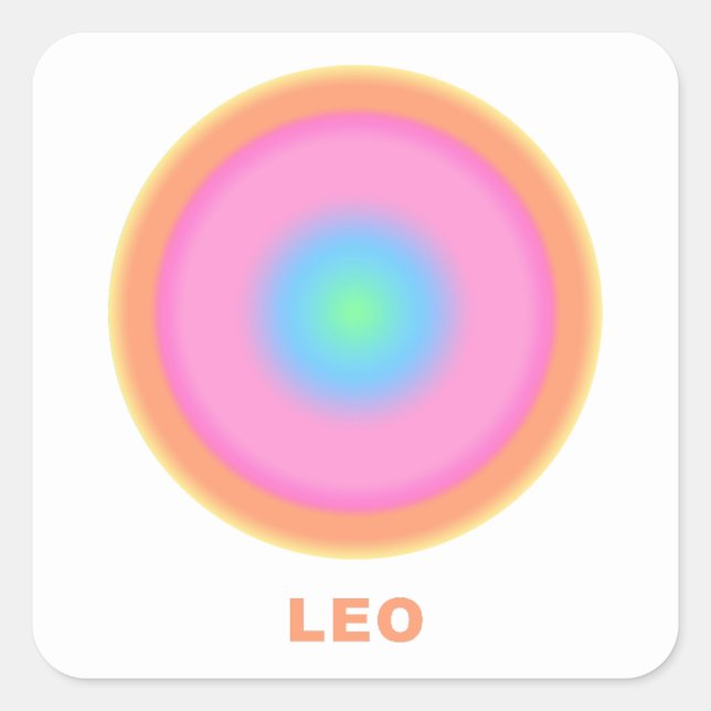 Sticker Carré Panneau Leo Zodiac Dégradé (Devant)