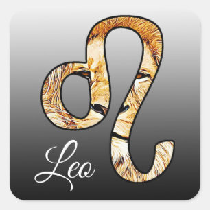 Sticker Carré Panneau Lion Leo Horoscope