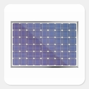 Sticker Carré Panneau solaire sur le blanc