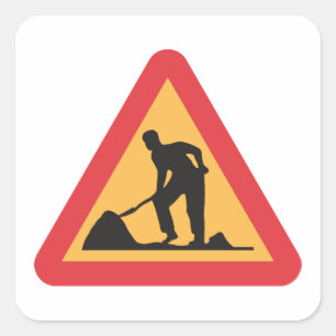 Sticker Carré Panneau Travaux routiers