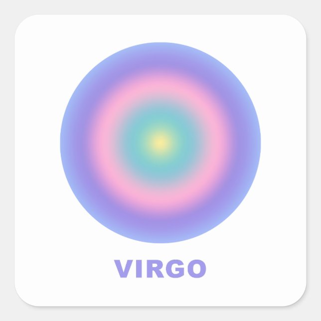 Sticker Carré Panneau Virgo Zodiac Dégradé stylé (Devant)