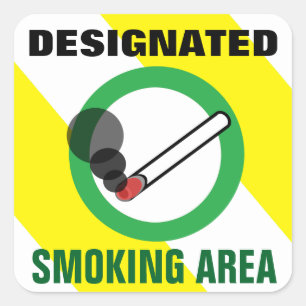 Sticker Carré Panneau Zone fumeurs désignée