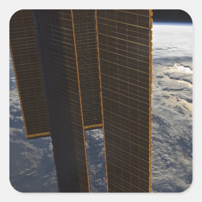 Sticker Carré Panneaux solaires de la Station spatiale internati (Devant)
